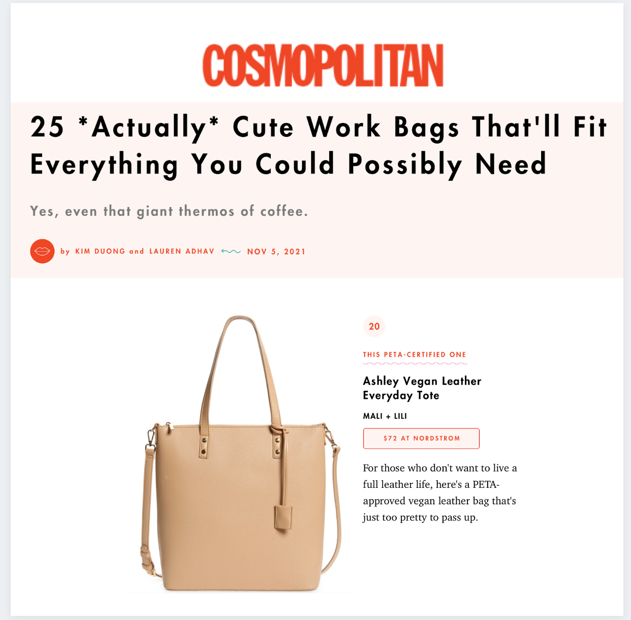 Cosmopolitan Magazine, 25 "Actually" Cute Work Bags That'll Fit Everything You Could Possibly Need
