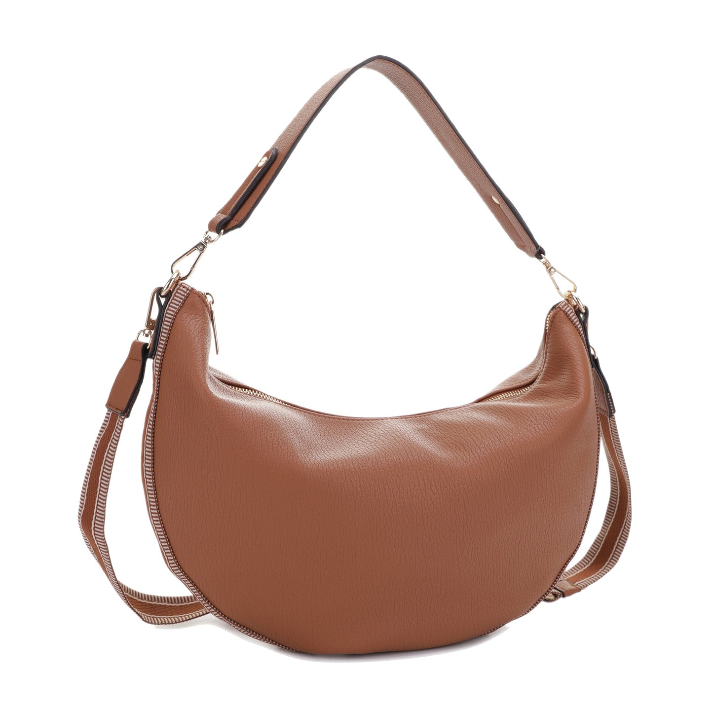 Megan Vegan Leather Hobo Sling with Webbing
