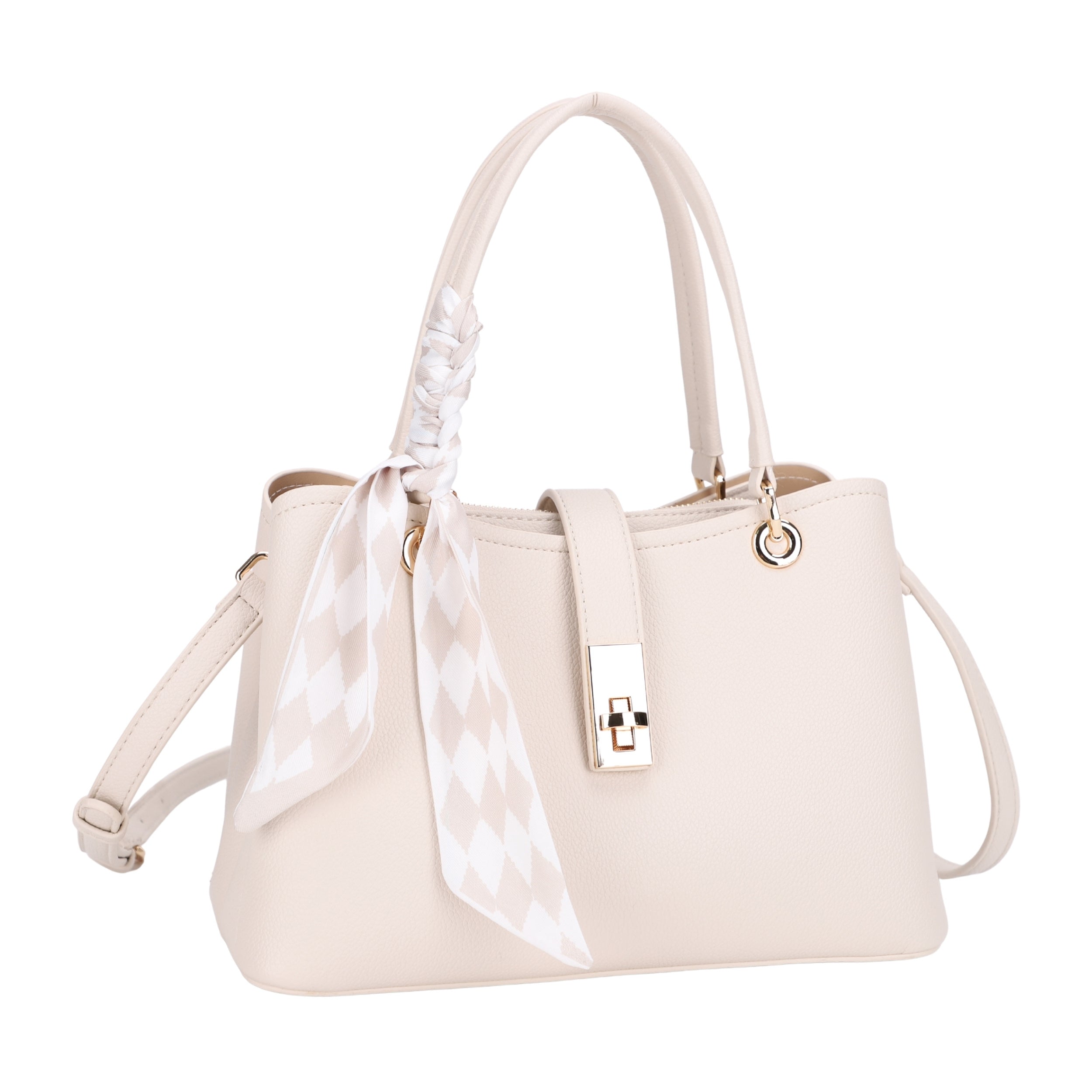 Tanya Twist Lock Satchel with Scarf Tie