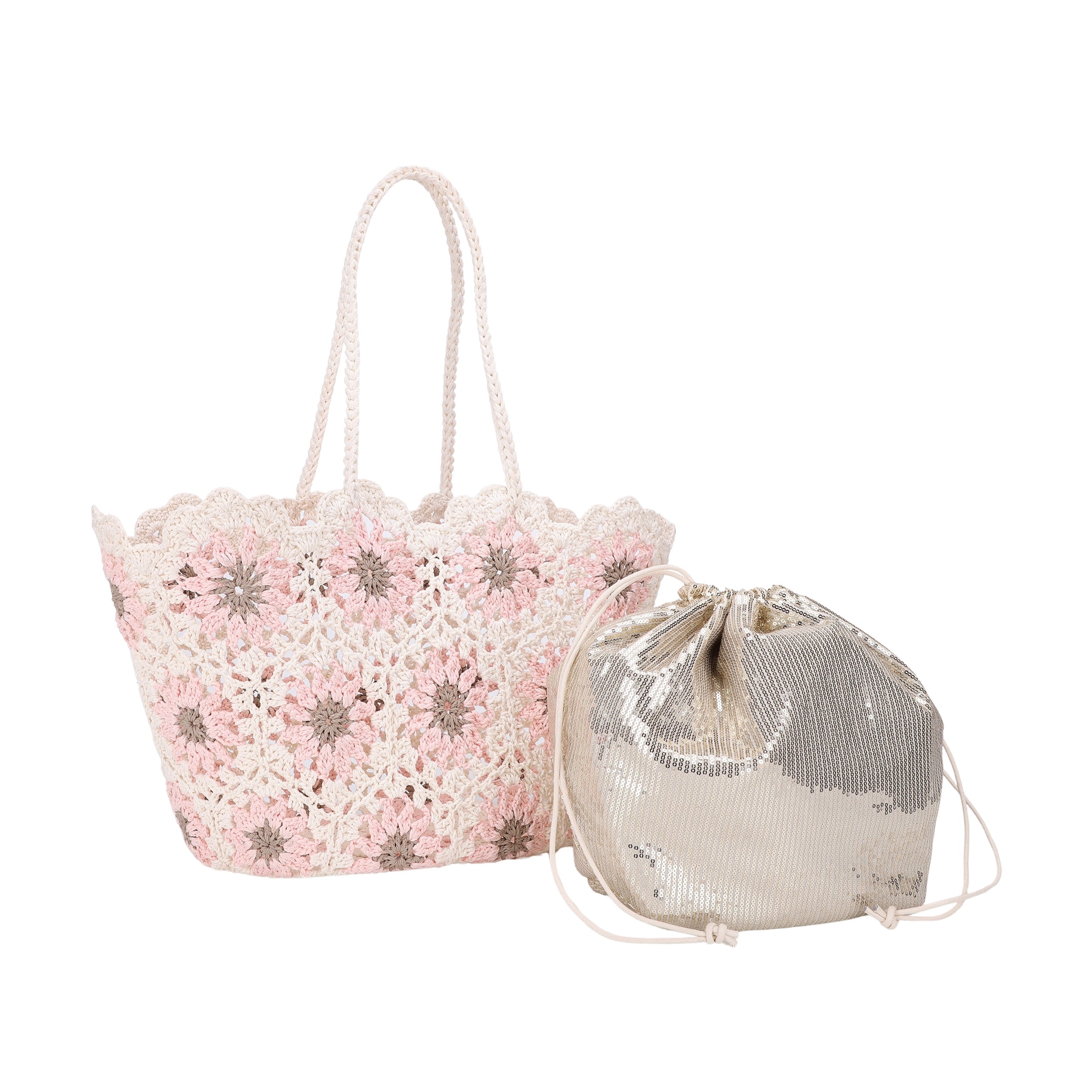 Flynn Floral Crochet Tote