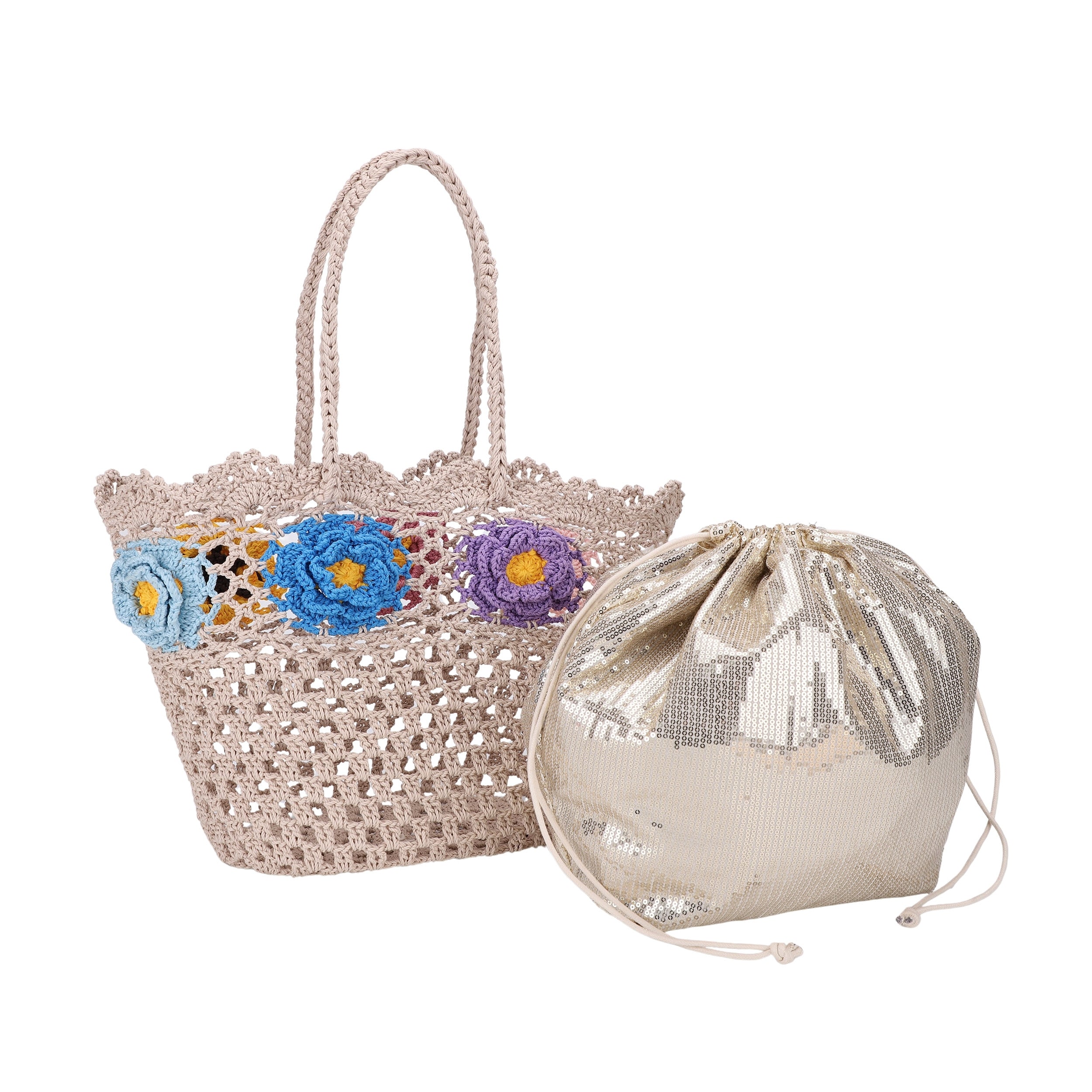Maise Floral Crochet Tote