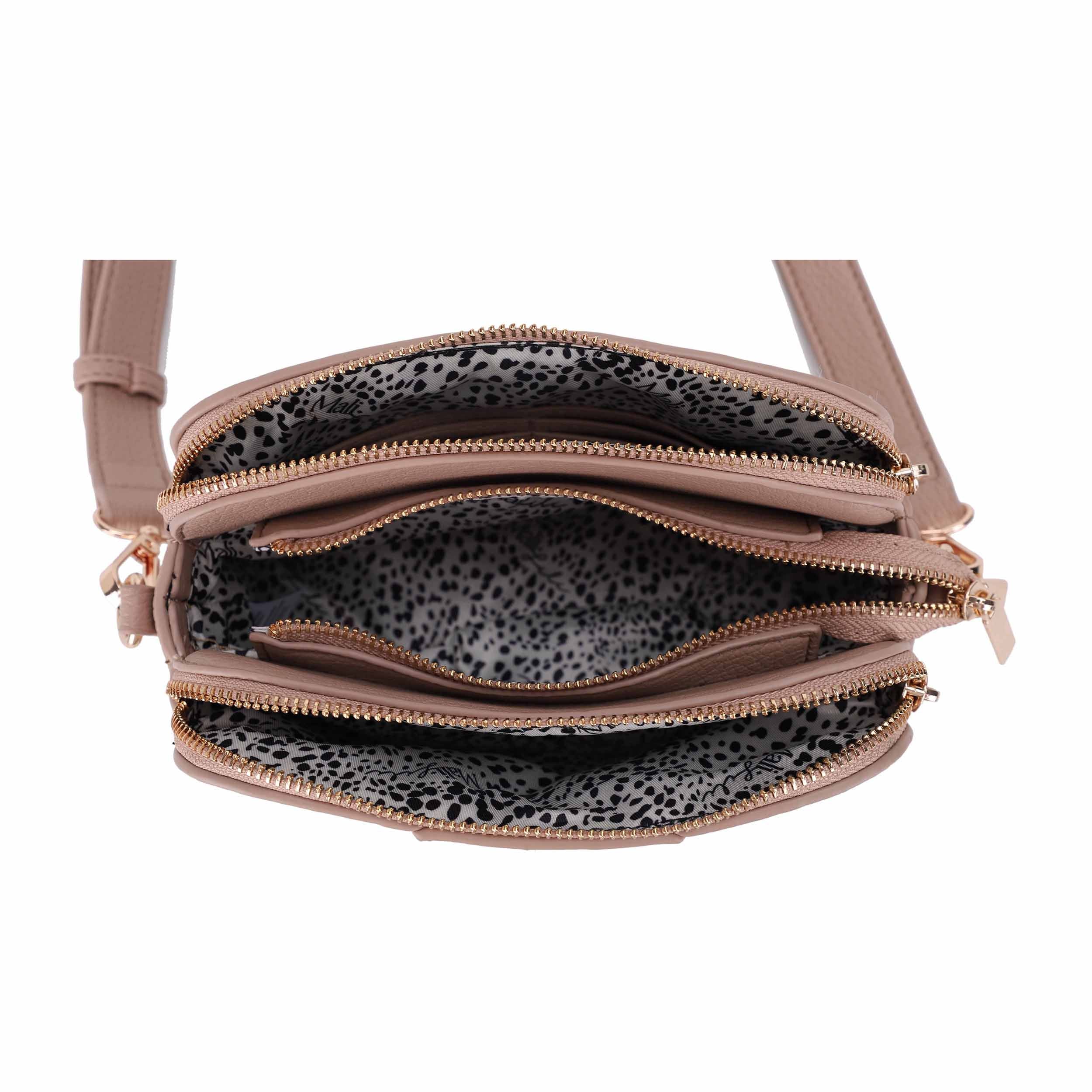 Rose Triple Compartment Crossbody Bag