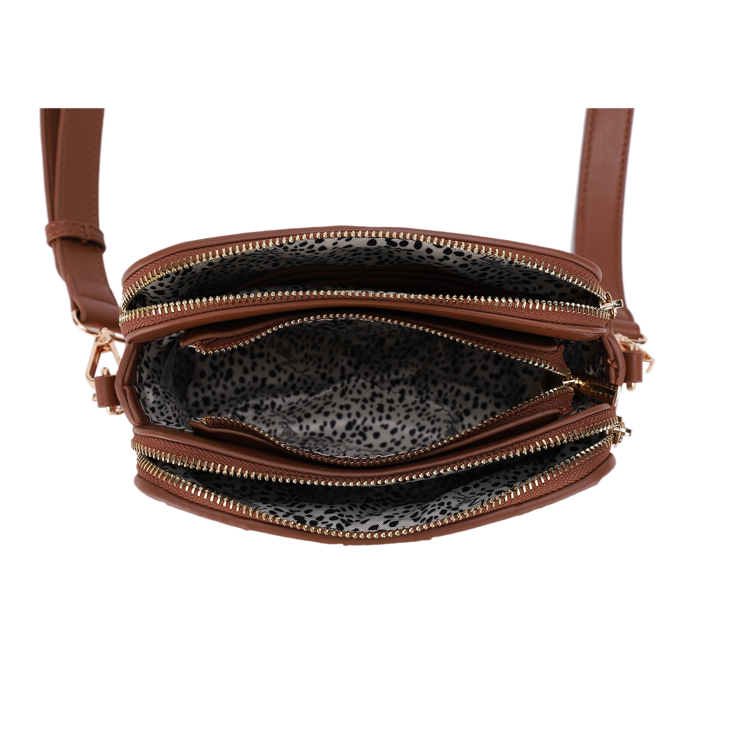 Nora Woven Triple Compartment Crossbody Bag