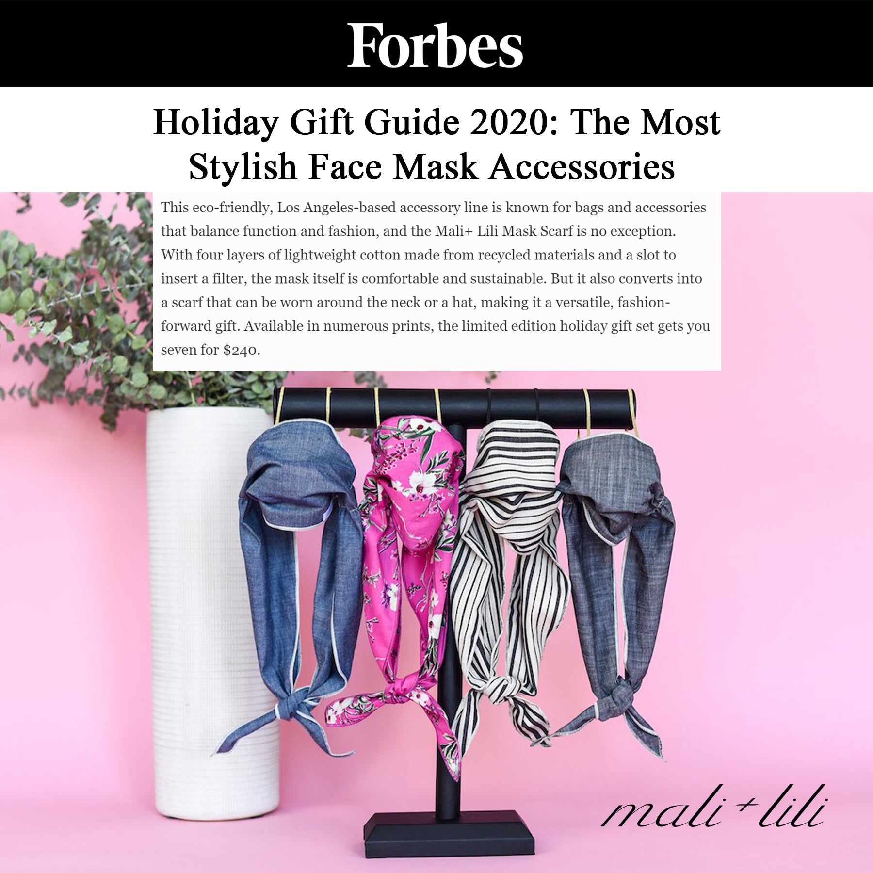 Forbes, Holiday Gift Guide 2020 featuring Mali + Lili