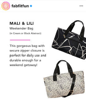 MALI + LILI x Fab Fit Fun FALL 2022 Box