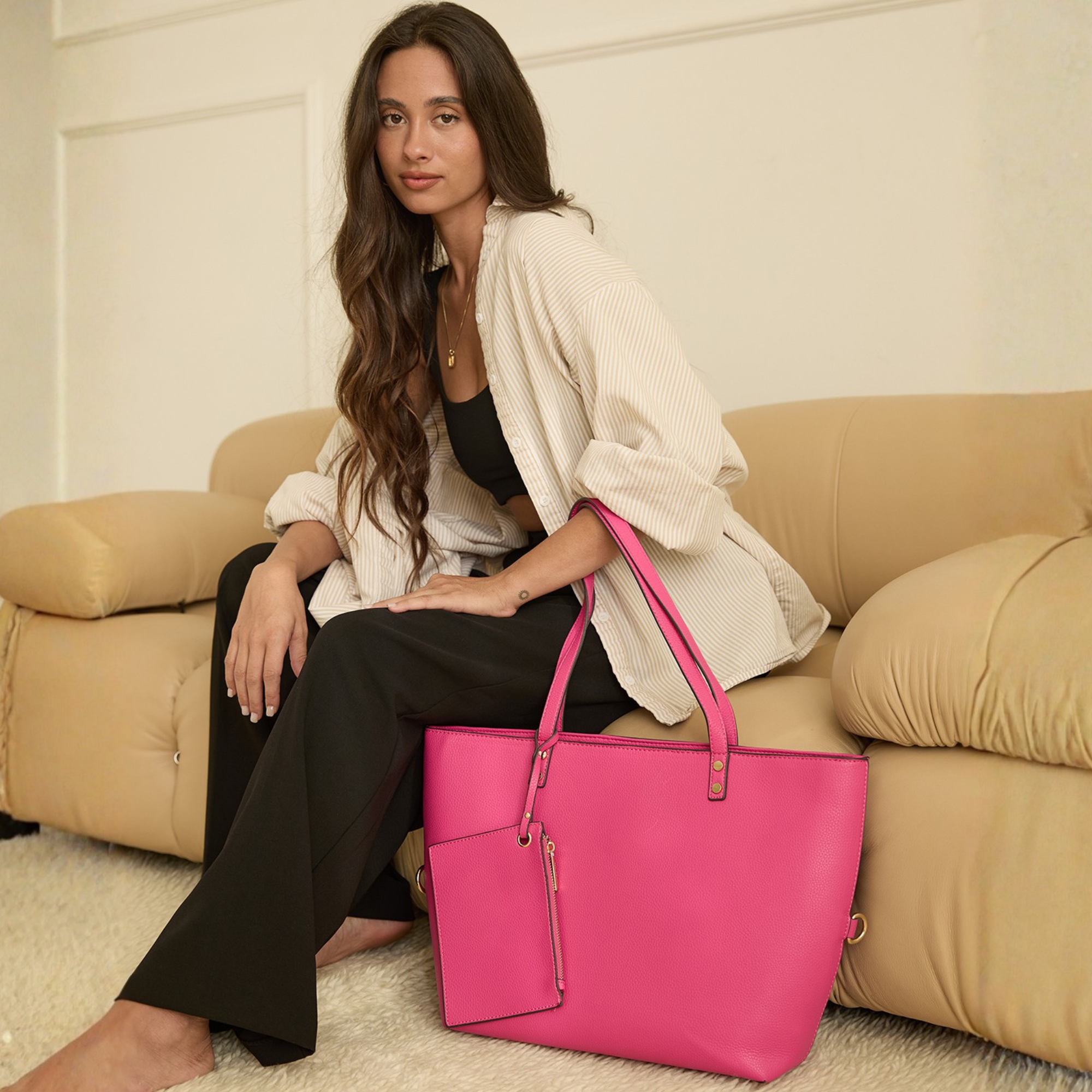 Estie Organizational Recycled Vegan Leather Tote Online