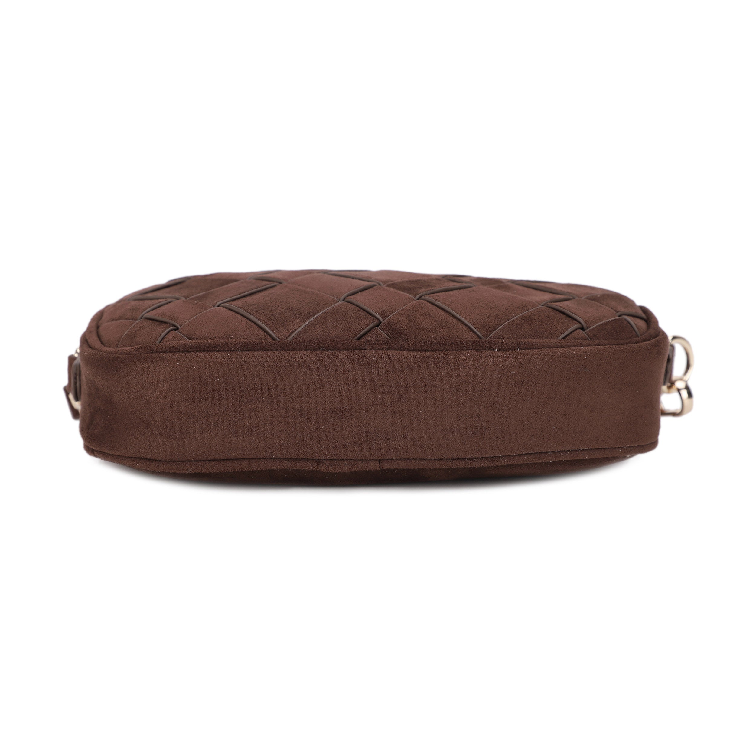 Monica Suede Woven Crossbody Bag