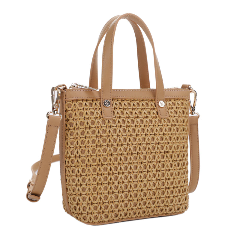 Mia Rattan Mini Tote Crossbody