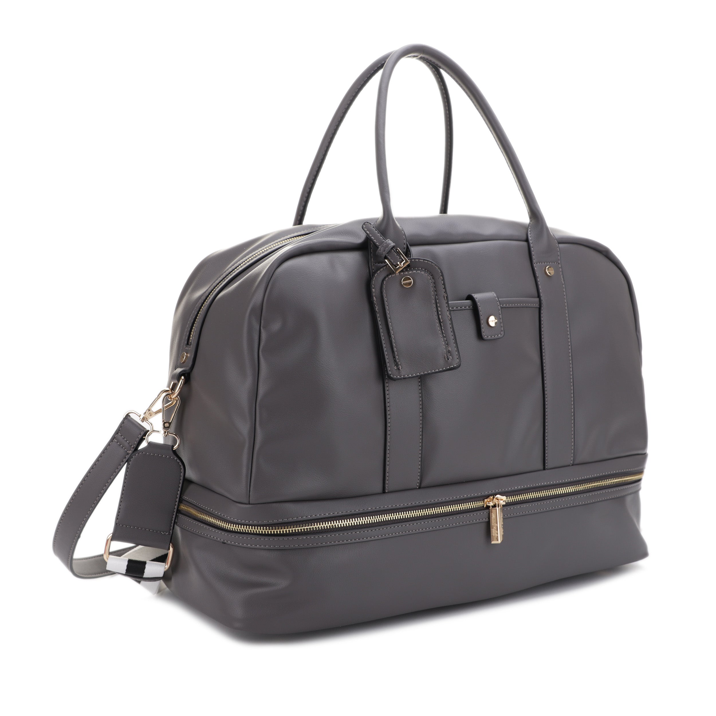 Mali + Lili Riley Vegan Leather Weekend Travel Bag in Charcoal at Nordstrom