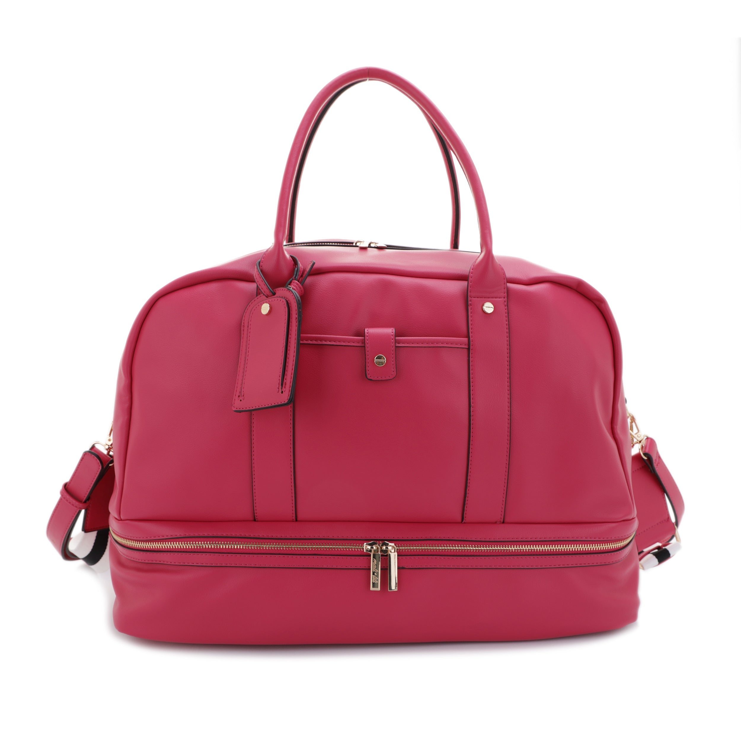 Mali + Lili Women's Riley Vegan Leather Weekend Travel Bag - Red - Satchels