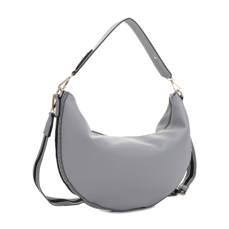 Megan Vegan Leather Hobo Sling with Webbing