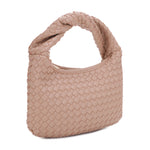 Libby Woven Vegan Leather Twist Handheld Bag