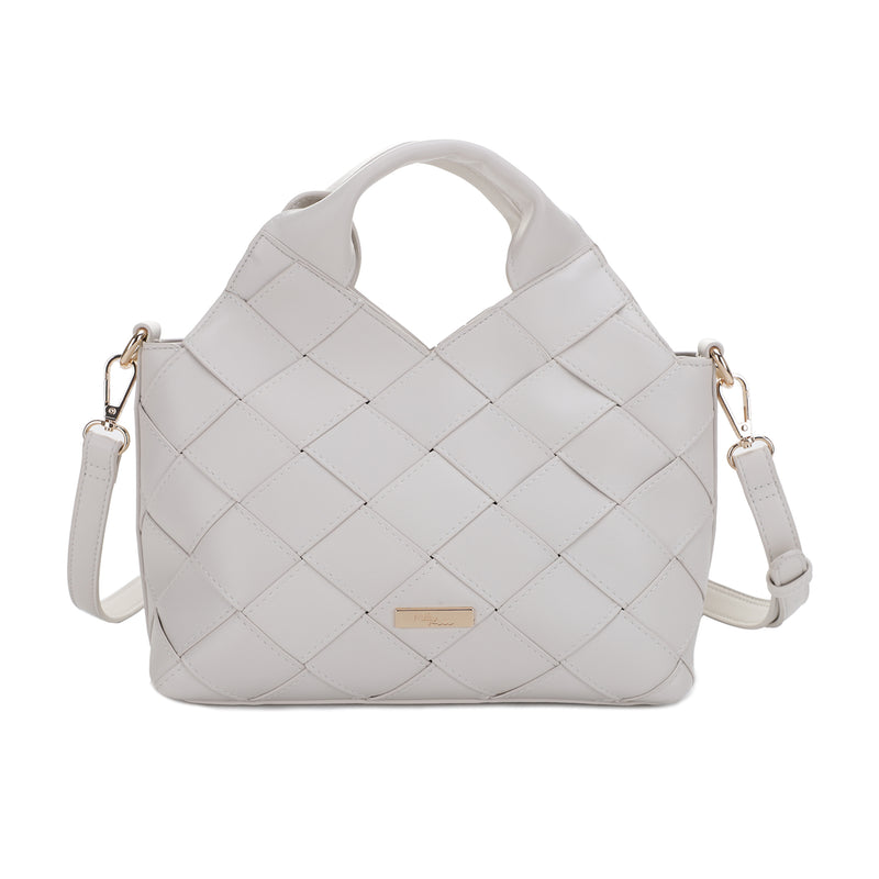 Lucy Woven Vegan Leather Tote Crossbody