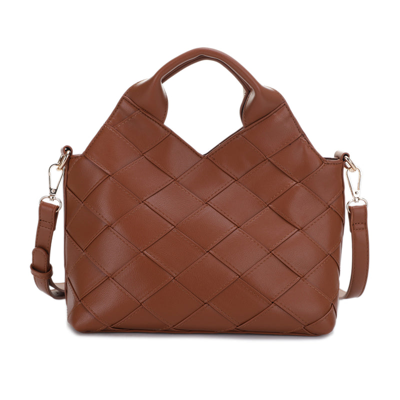 Lucy Woven Vegan Leather Tote Crossbody - online