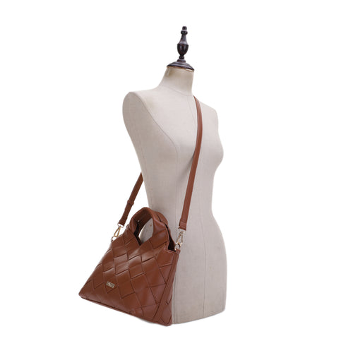 Lucy Woven Vegan Leather Tote Crossbody - online
