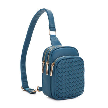 Josie Vegan Leather Woven Sling Bag