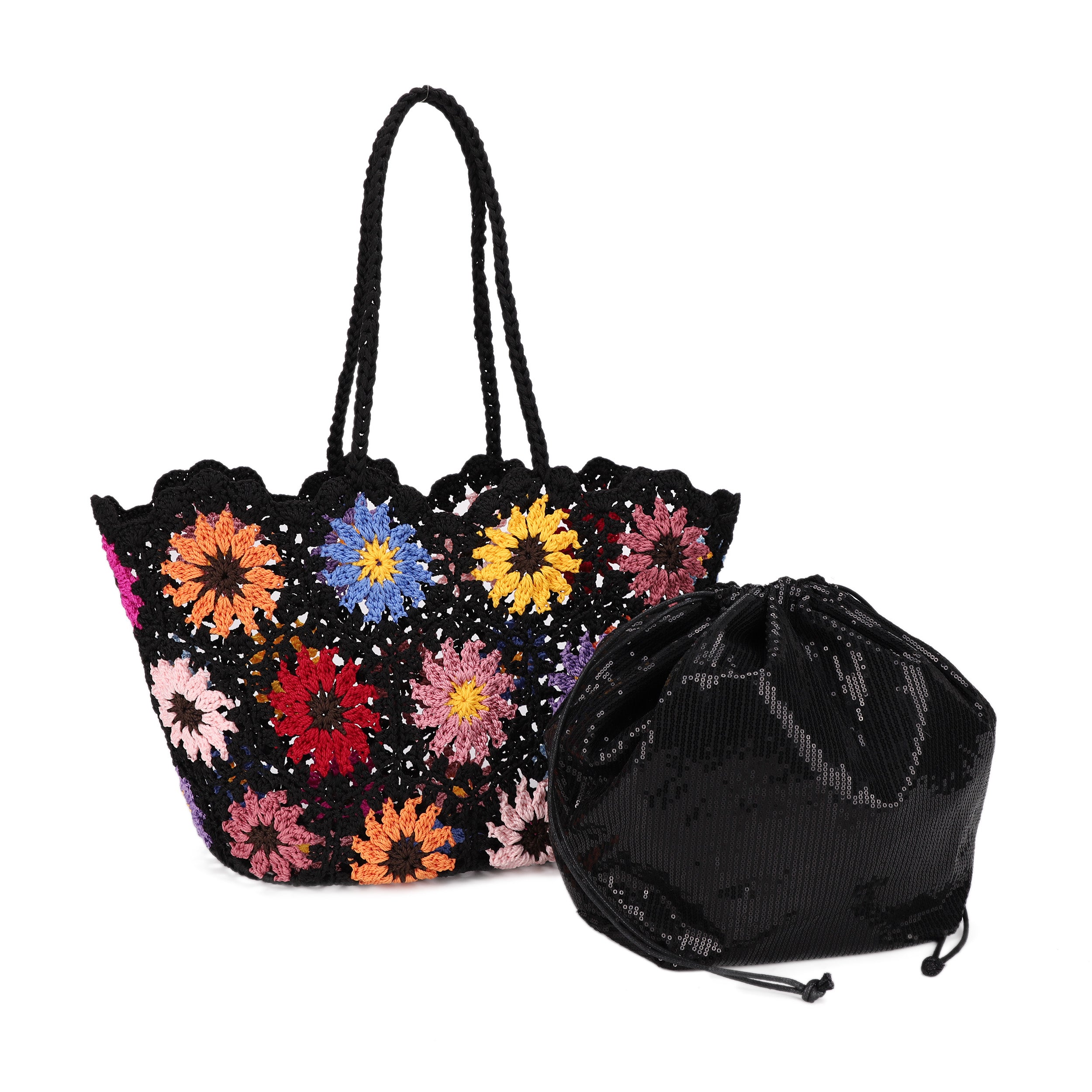 Flynn Floral Crochet Tote
