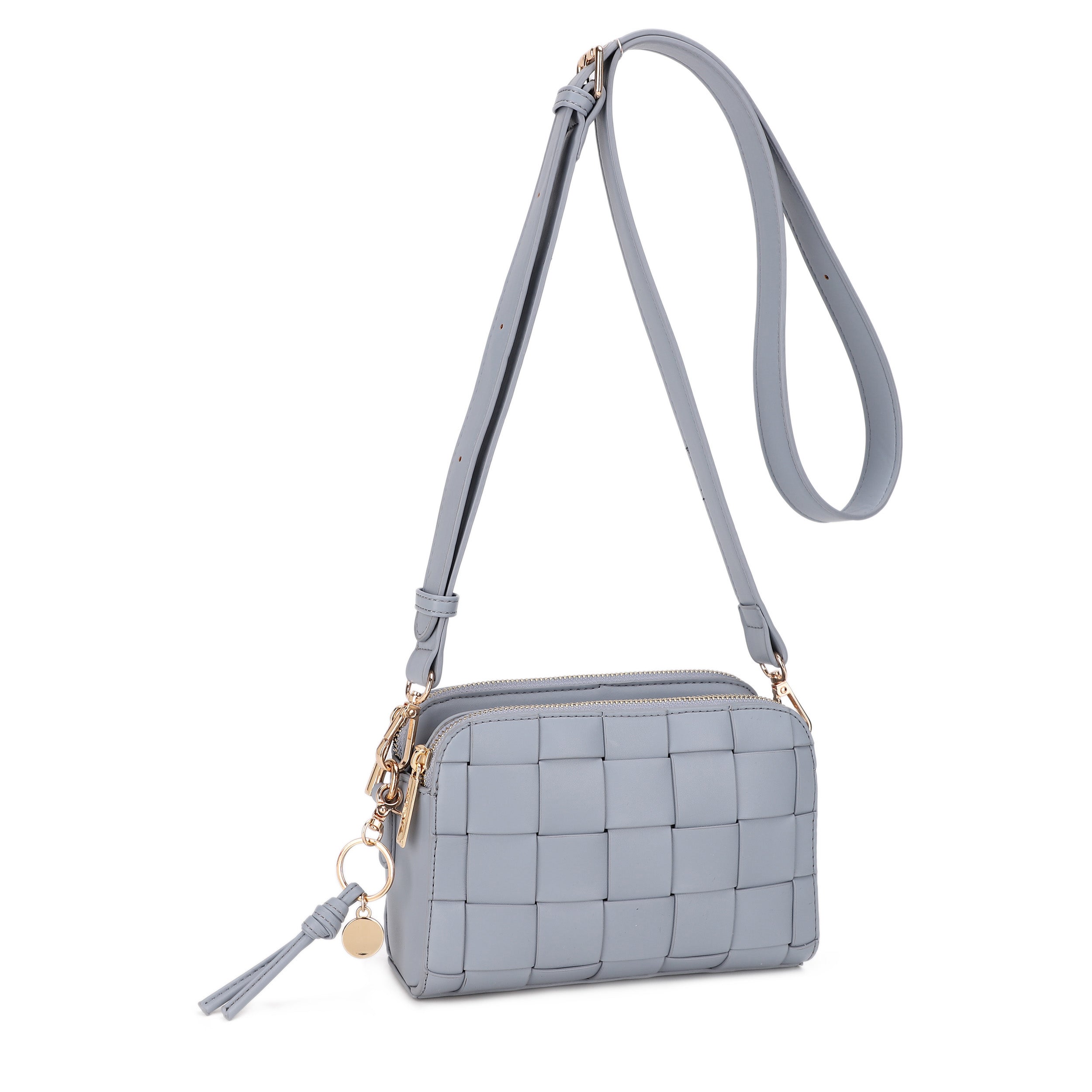Nora Woven Triple Compartment Crossbody Bag