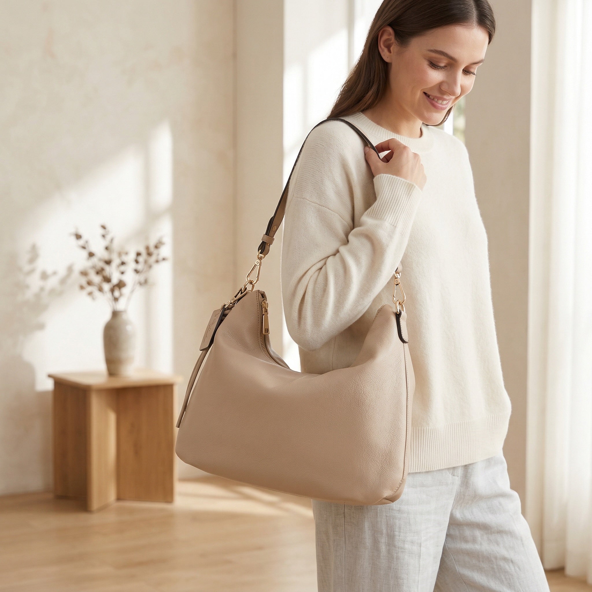 NOVA Slouchy Hobo Bag with Charm